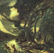Albert Pinkham Ryder Siegfried and the Rhine Maidens oil painting